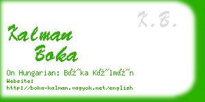 kalman boka business card