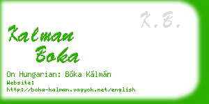 kalman boka business card